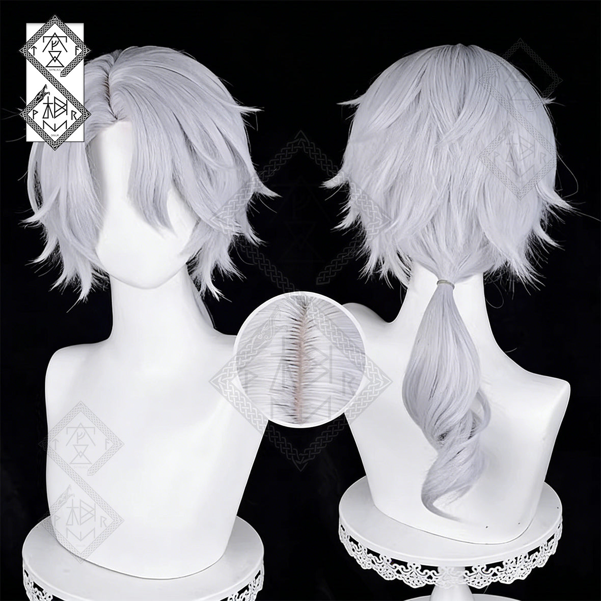Identity V Embalmer-Gate Cosplay Wig – Integrated Curly Ponytail, Heat Resistant
