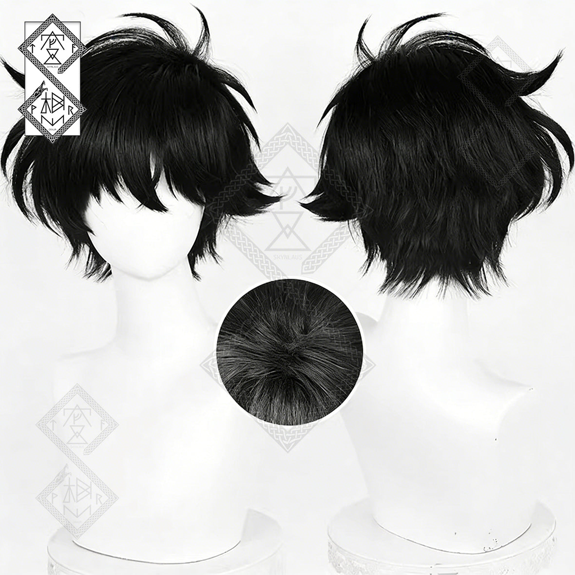Detective Conan Kaito Kid Cosplay Wig – Side Part Fluffy Top, Kaito Kuroba