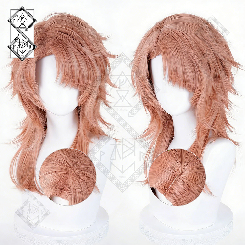 Demon Slayer Sabito Cosplay Wig - Orange-Pink Layered Spiky Short Hair, 3 Styles(Basic Ver.1)