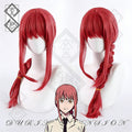 Chainsaw Man Makima Cosplay Wig Long Red Braided Hair Heat Resistant Anime Costume Wig