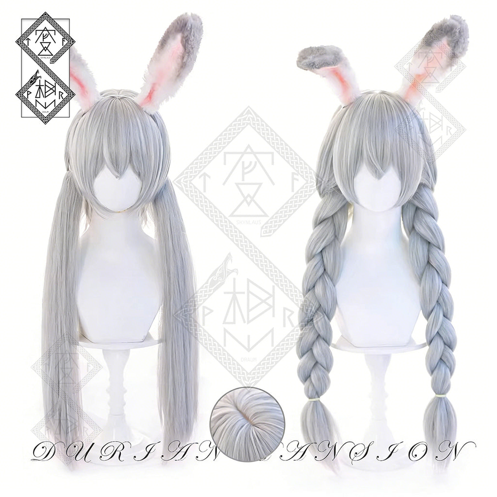 Zootopia Judy Hopps Cosplay Wig – Thick Braids with Gradient Synthetic Hair(Ver.1 Double Ponytail)