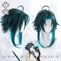 Genshin Impact Xiao Cosplay Wig – Middle Part Spiky Ponytail with Gradient Synthetic Hair(Sim Scalp Top Version)