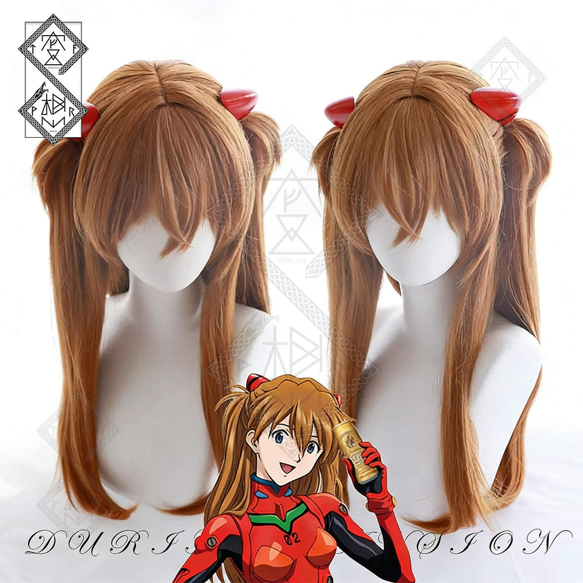 Asuka Langley Cosplay Wig – Neon Genesis Evangelion Mixed Fiber Anime Hair(Ver.1 Basic Version)