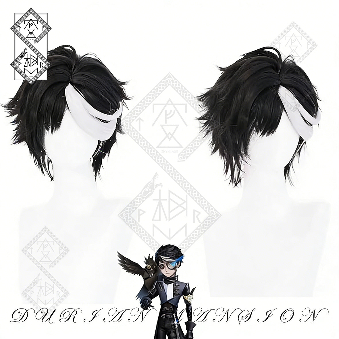 Identity V Seer Noir Cosplay Wig | Highlighted Anime Wig | Heat Resistant Synthetic Hair