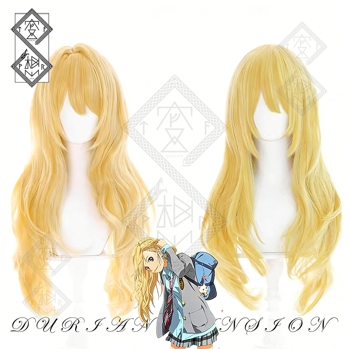 Your Lie in April Kaori Miyazono Cosplay Wig | Blonde Anime Wig | Heat Resistant(Side-Part 70cm Version)