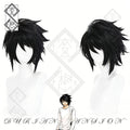 Death Note L Lawliet Cosplay Wig | Messy Black Anime Wig | Heat Resistant Synthetic Hair