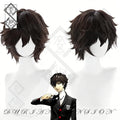 Persona 5 Joker Wig Ren Amamiya Akira Kurusu Cosplay Wig Short Black Layered Hair Halloween Anime Costume Wig