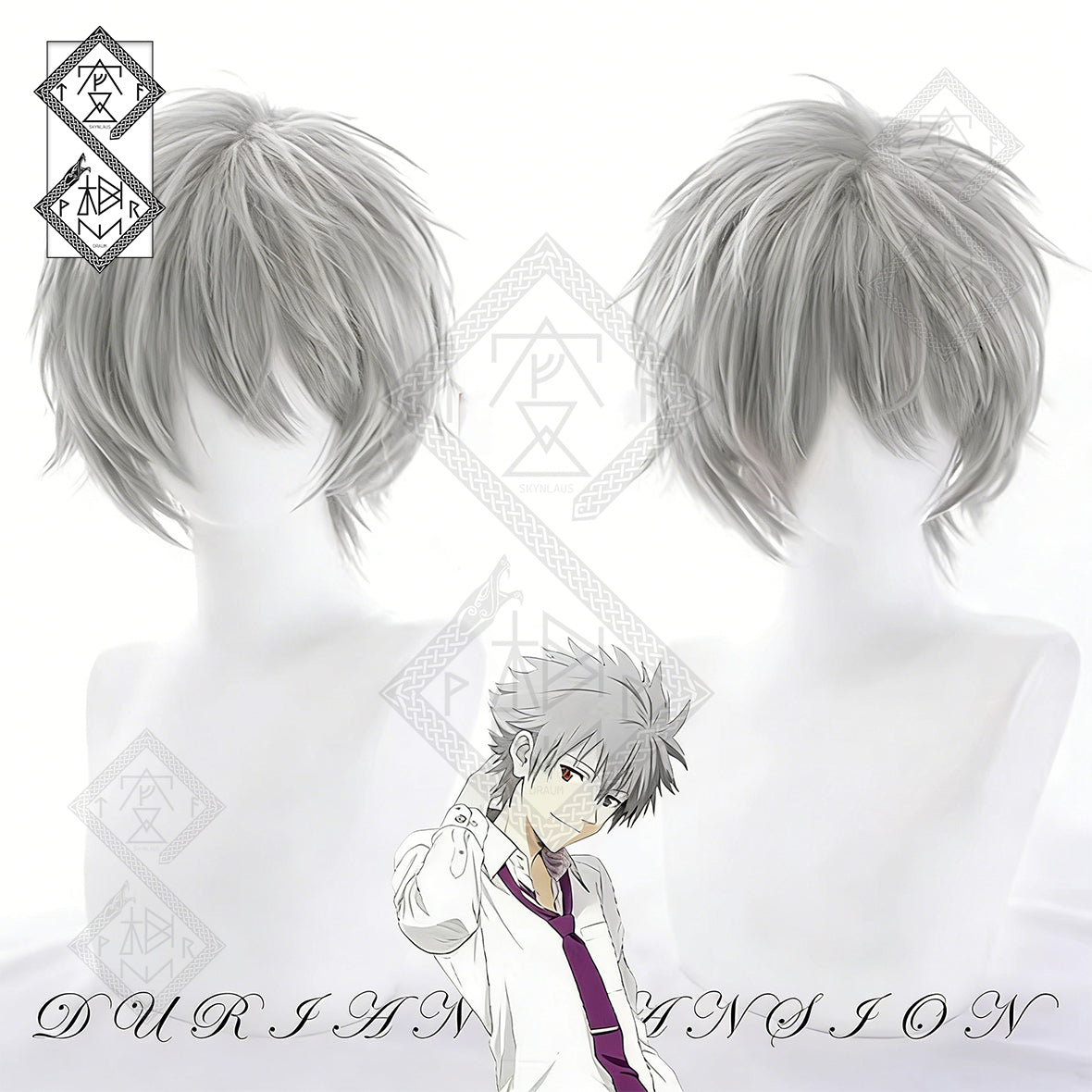 Neon Genesis Evangelion Kaworu Nagisa Wig Cosplay Wig Short Silver Anime Hair Styled Wig