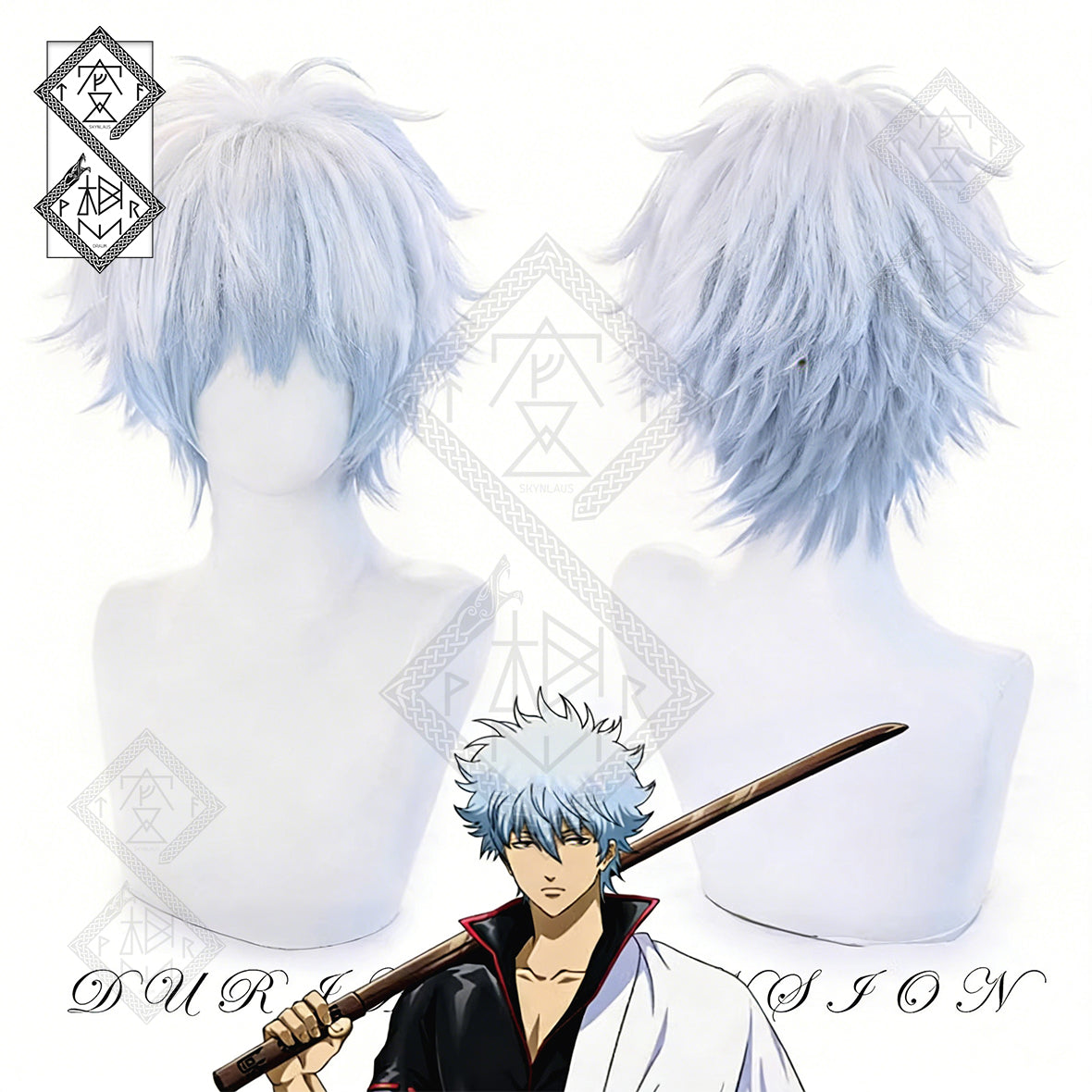 Gintama Sakata Gintoki Wig Cosplay Wig Silver Anime Hair Styled Wig