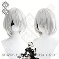 NieR: Automata YoRHa 2B Wig Cosplay Wig Short Silver Anime Hair Styled Wig
