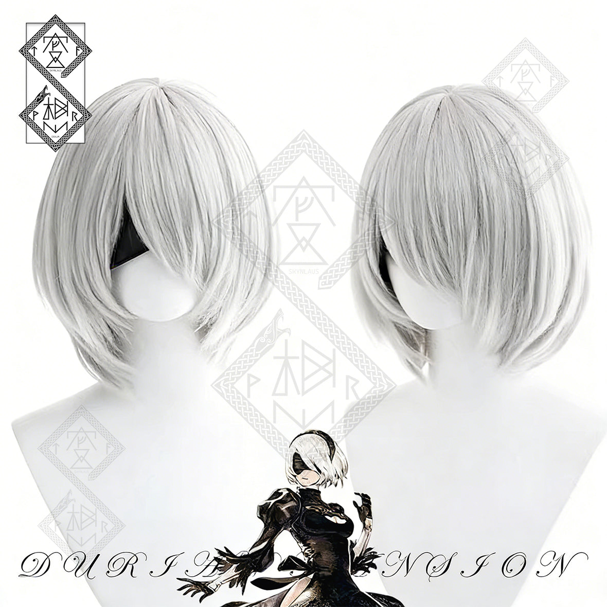NieR: Automata YoRHa 2B Wig Cosplay Wig Short Silver Anime Hair Styled Wig