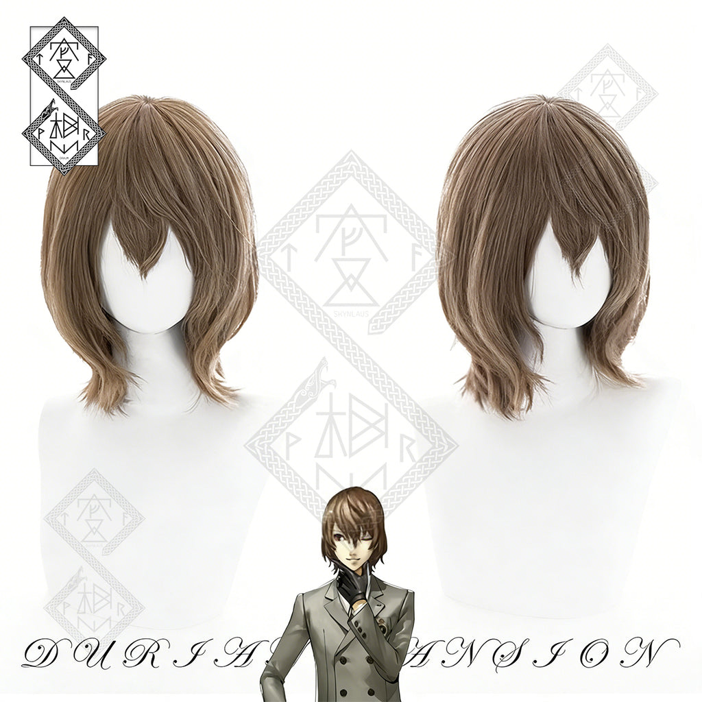 Persona 5 Goro Akechi Cosplay Wig – Pre-Styled Anime Wig Synthetic Hair Heat Resistant for Halloween & Conventions