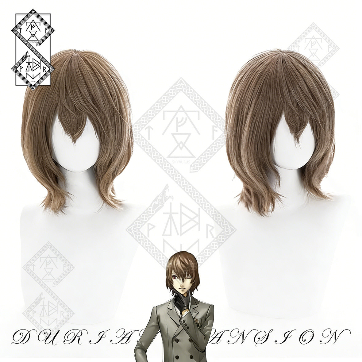 Persona 5 Goro Akechi Cosplay Wig – Pre-Styled Anime Wig Synthetic Hair Heat Resistant for Halloween & Conventions