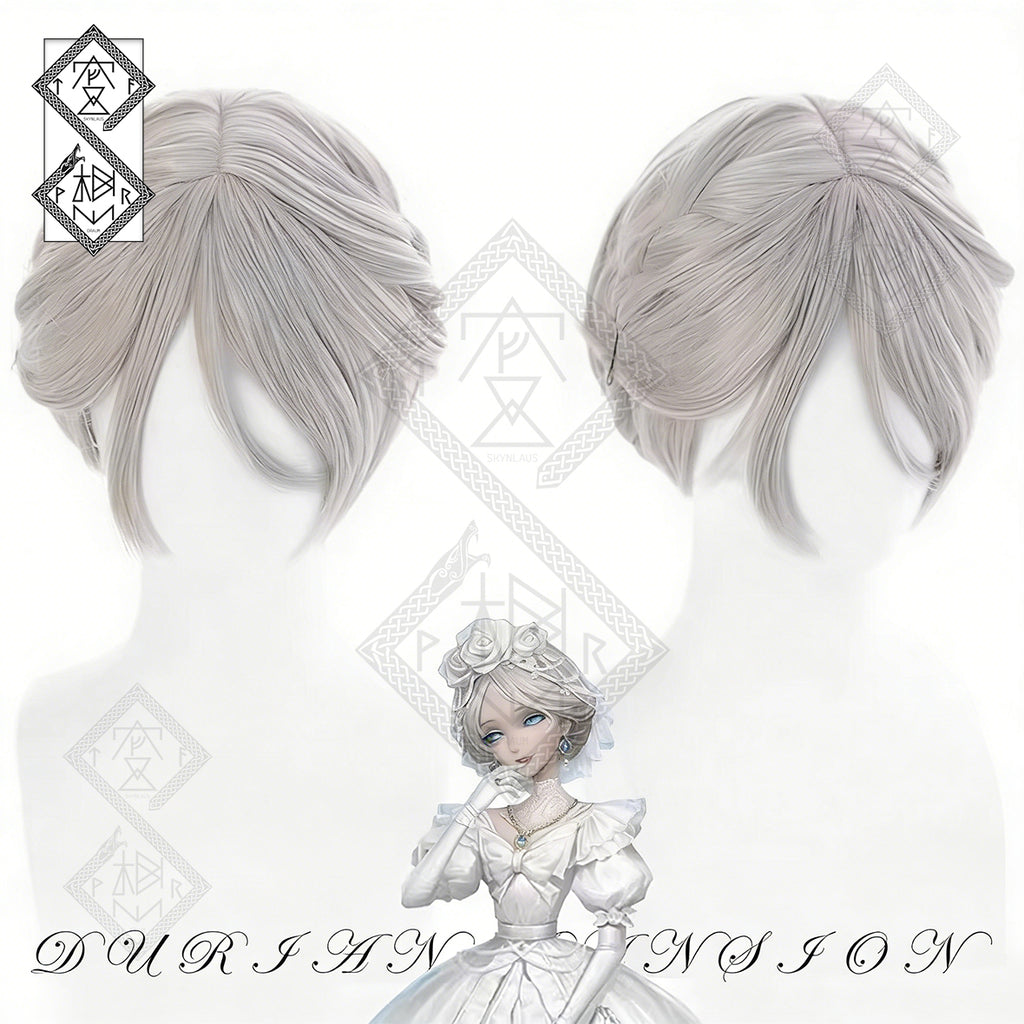 Identity V Bloody Queen Mary Cosplay Wig – Promise Day Styled Anime Wig with Hair Bun Clip Accessories