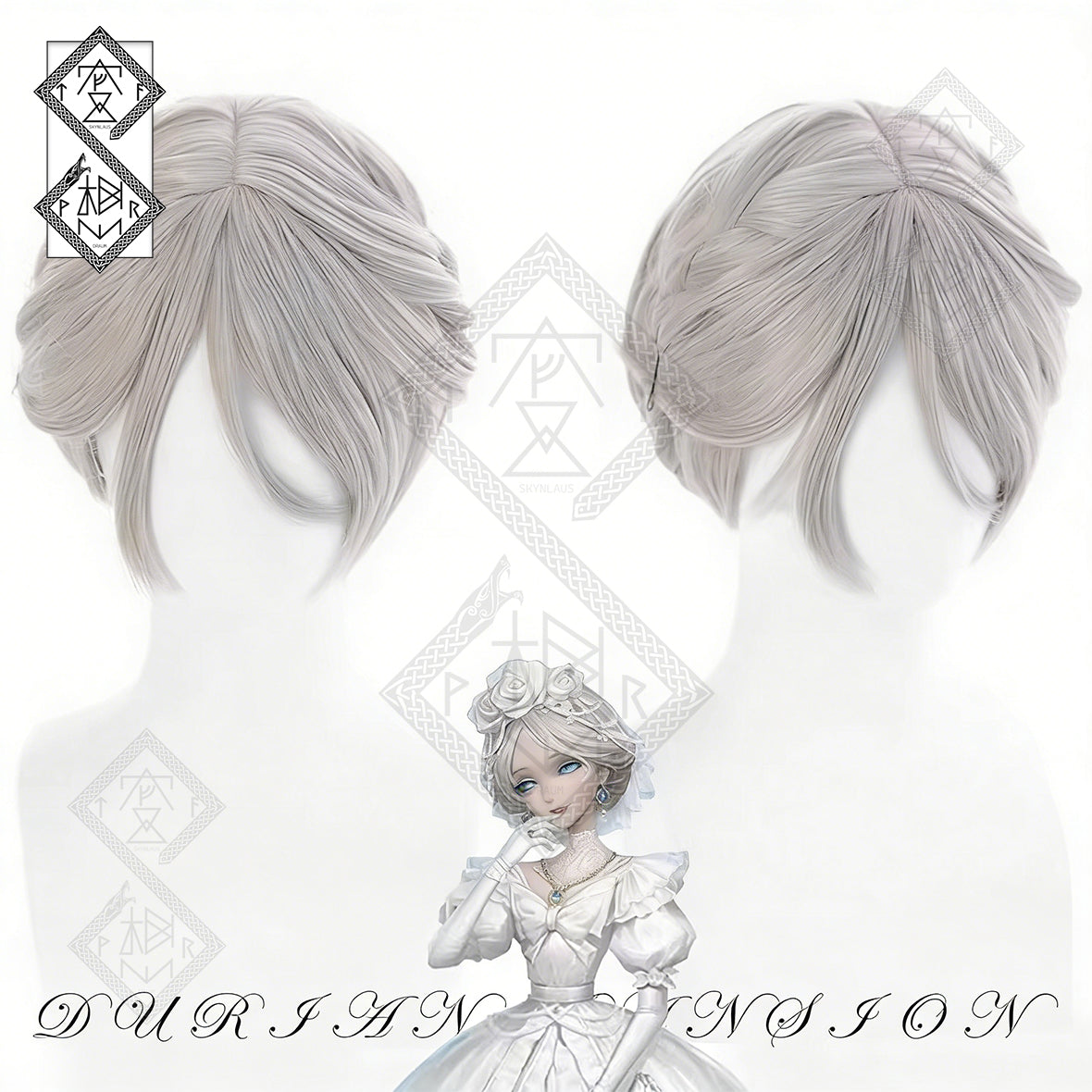 Identity V Bloody Queen Mary Cosplay Wig – Promise Day Styled Anime Wig with Hair Bun Clip Accessories