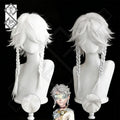 Identity V Seer Cosplay Wig White Prophet Anime Wig Heat Resistant Synthetic Hair for Halloween Costume Party(Ver.1 Silver White)