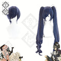 Black Butler Ciel Phantomhive Cosplay Wig Mixed Fiber Short Blue Anime Wig Crossplay Costume Hair(Ver.1 Long Hair)