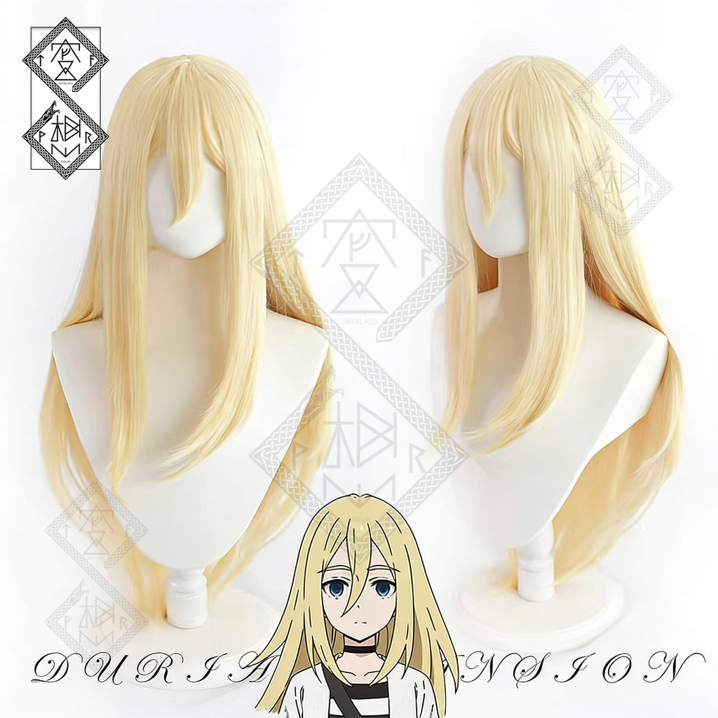 Angels of Death Rachel Gardner Cosplay Wig Long Blonde Anime Wig with Side Bangs Heat Resistant Fiber