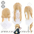 Violet Evergarden Violet Cosplay Wig Blonde Long Straight Anime Wig Heat Resistant Costume Hair for Women(Loose Hair Version)