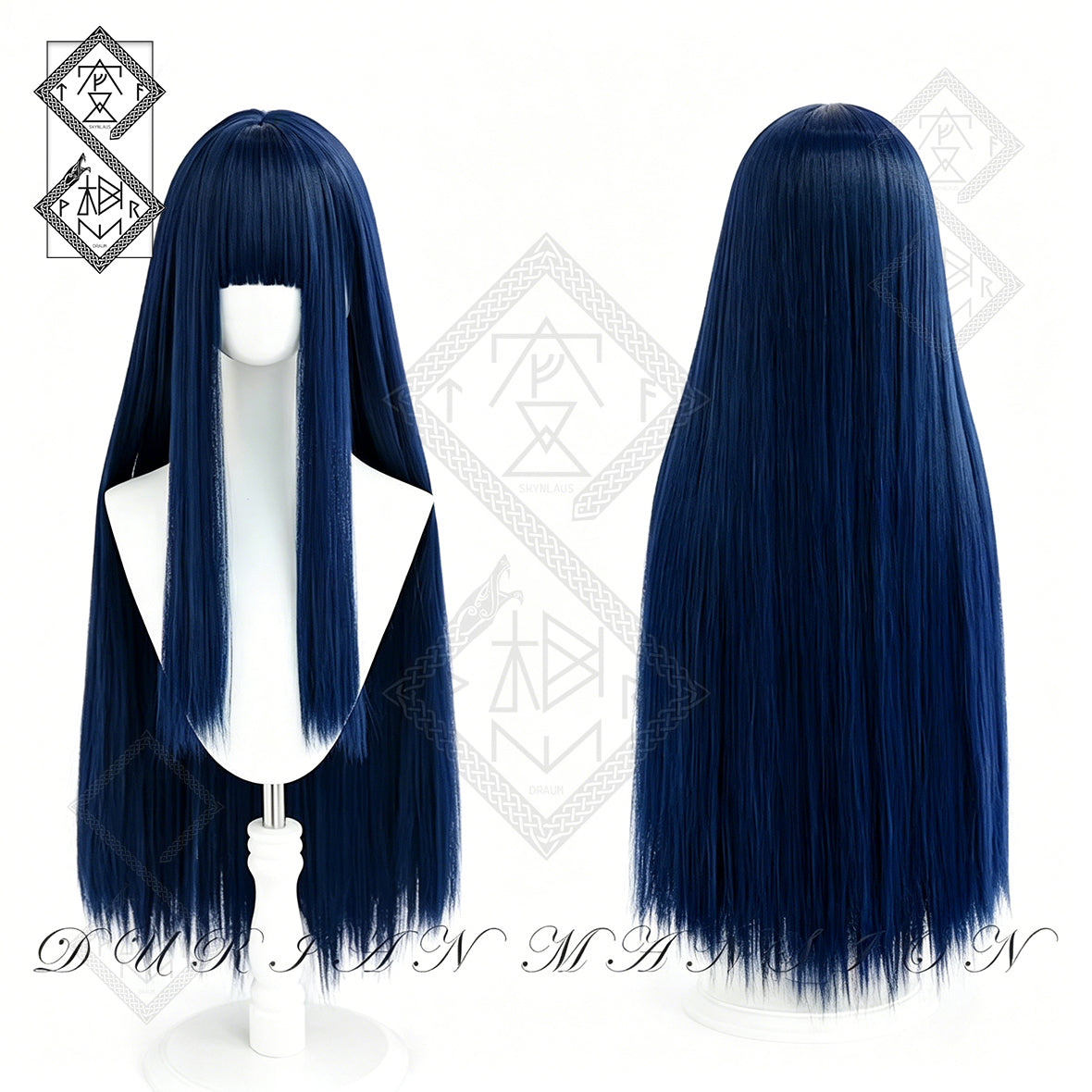 Hinata Hyuga Cosplay Wig Naruto Styled Long Dark Blue Anime Wig Heat Resistant Synthetic Hair Halloween Costume for Women