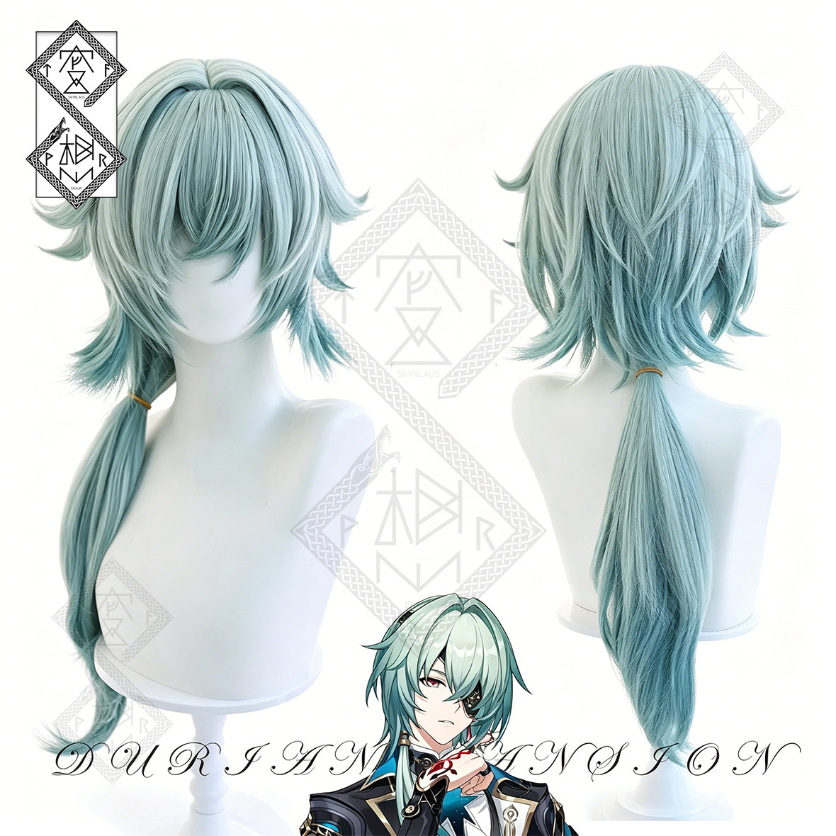 Honkai: Star Rail Anaxa Cosplay Wig Gradient Blue Purple Anime Wig Heat Resistant Halloween Costume Wig