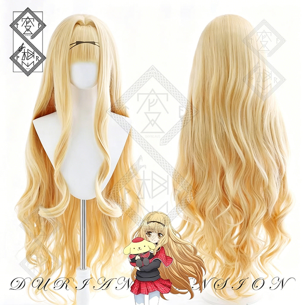 Shugo Chara! Rima Mashiro Cosplay Wig – Exclusive Color Anime Twin Ponytails Blonde Curly Wig for Women Halloween Costume