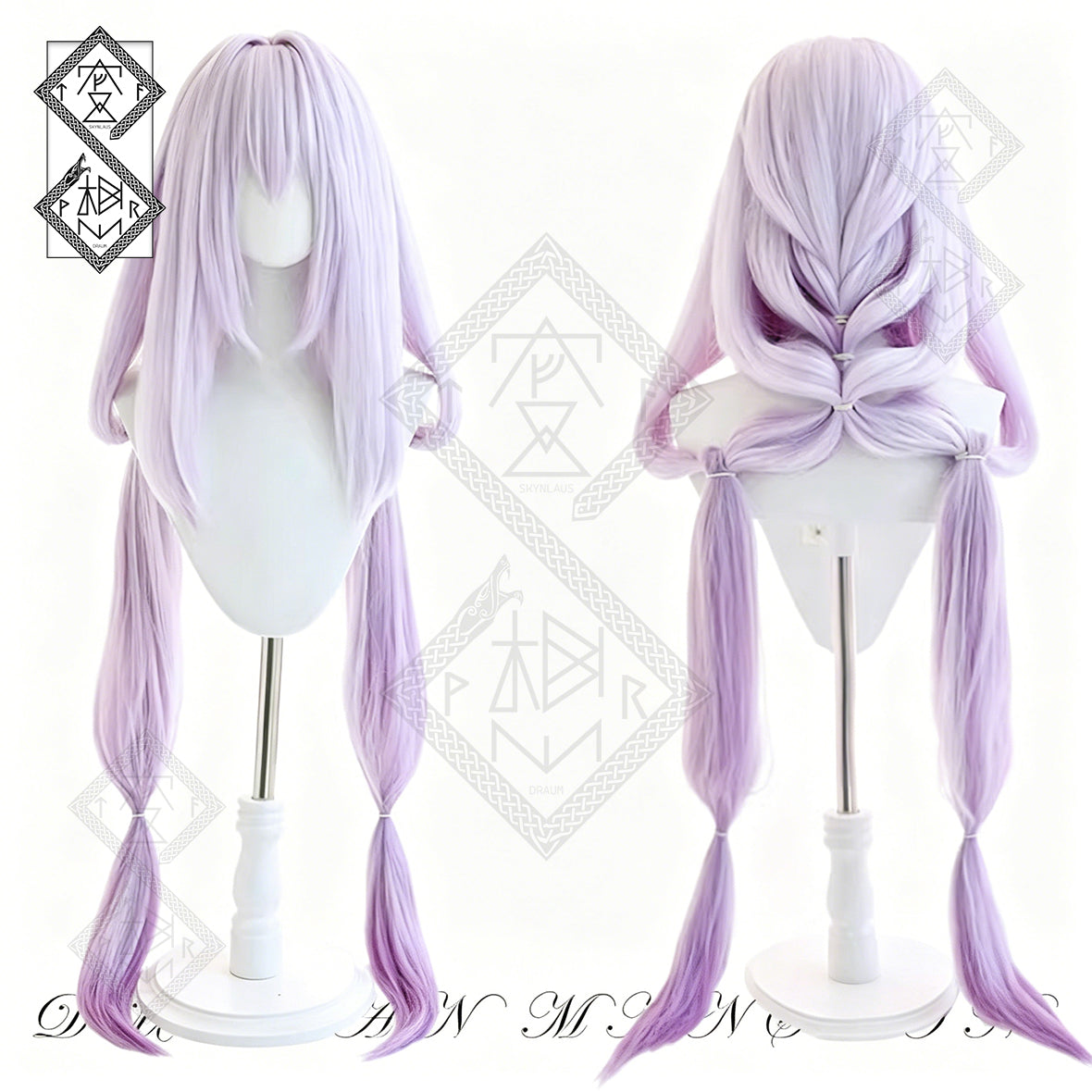 Honkai: Star Rail Castorice Cosplay Wig – Corn Curl Braided Purple Gradient Anime Costume Wig for Women
