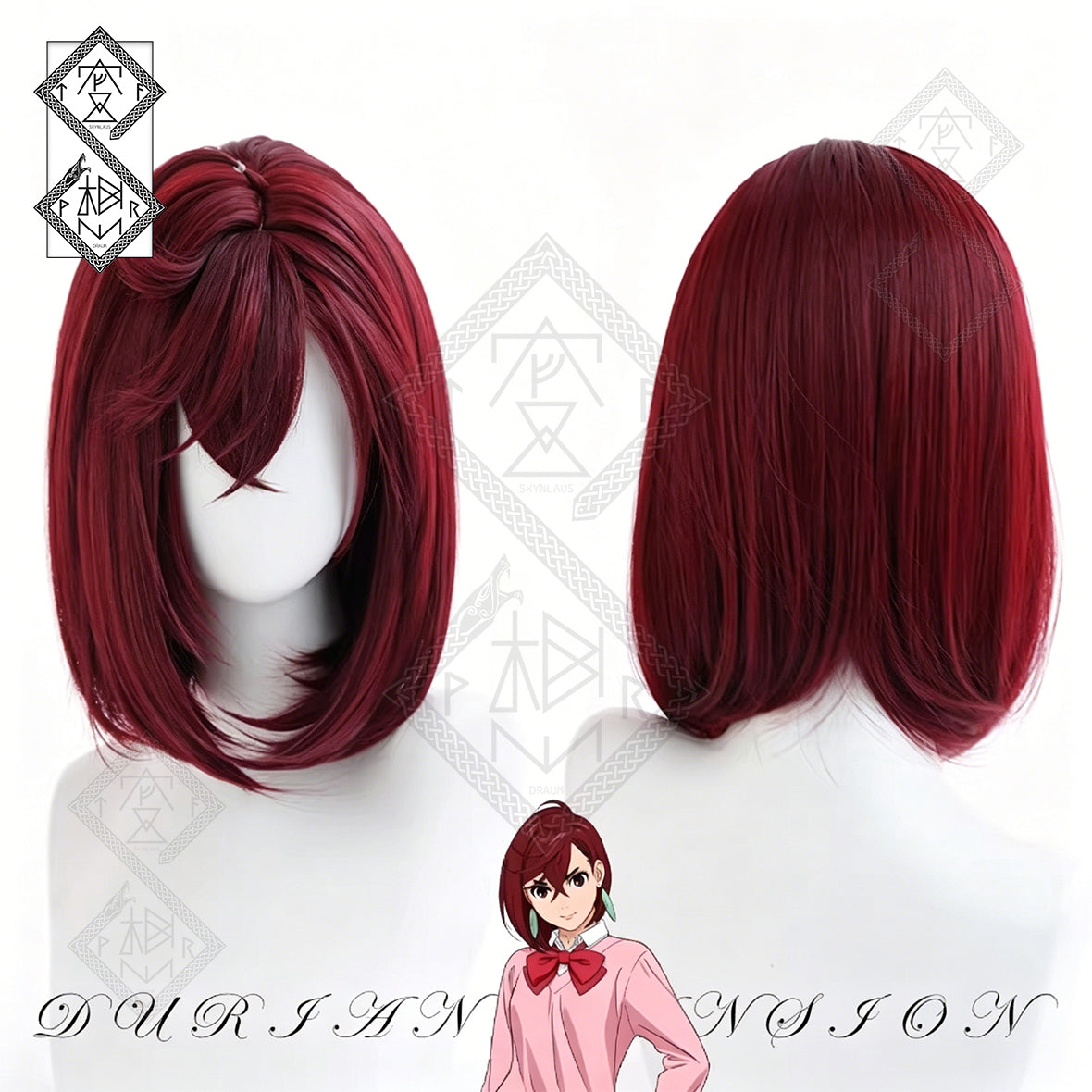 Dandadan Momo Ayase Cosplay Wig Dark Red Short Bob Anime Wig Halloween Costume Hair for Women