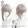 Bungo Stray Dogs Atsushi Nakajima Cosplay Wig White Anime Wig with Black Clip Hair Extension Halloween Costume Wig for Men