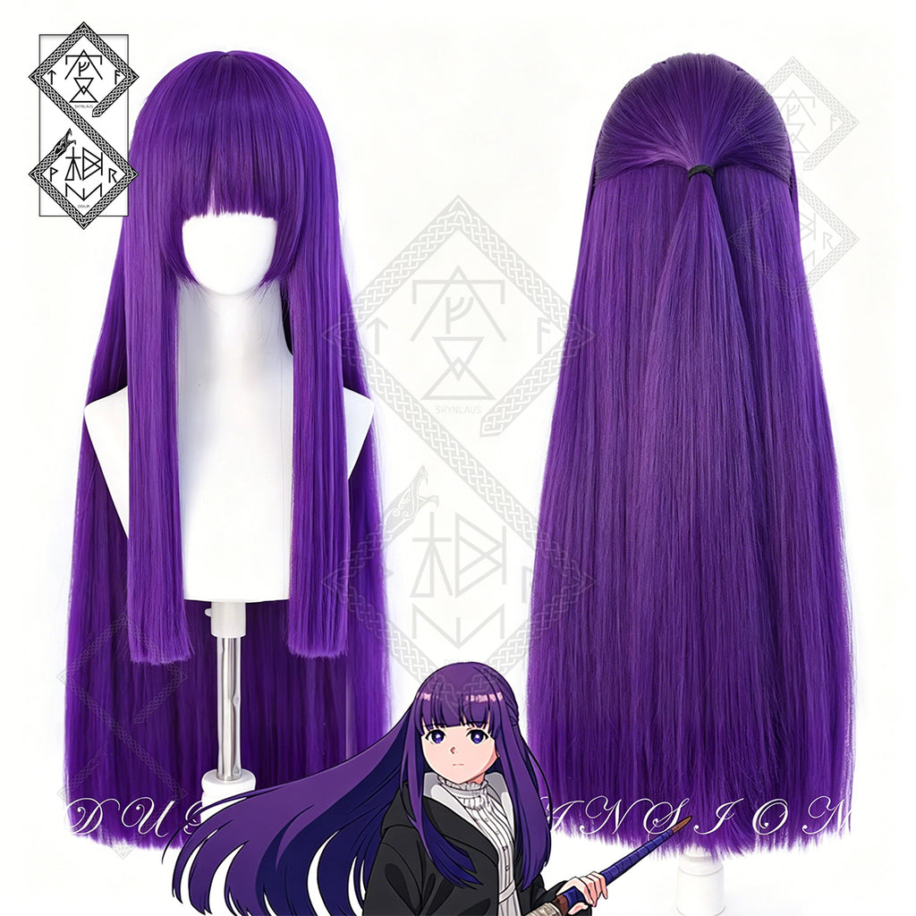 Frieren: Beyond Journey’s End Fern Cosplay Wig Purple Long Straight Anime Wig Heat Resistant Synthetic Hair for Women Halloween Costume