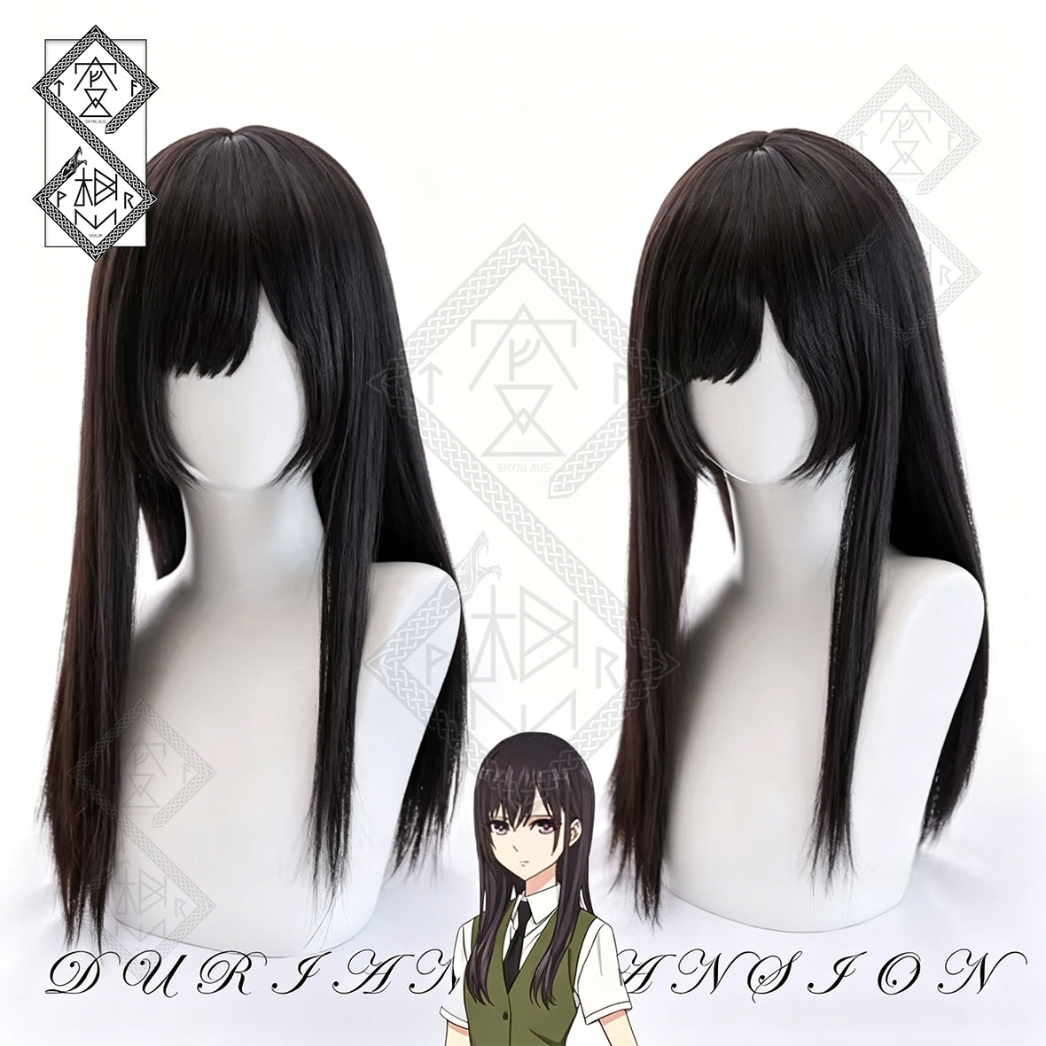 Mei Aihara Cosplay Wig Citrus Anime Long Black Straight Wig Middle Part Heat Resistant Synthetic Hair