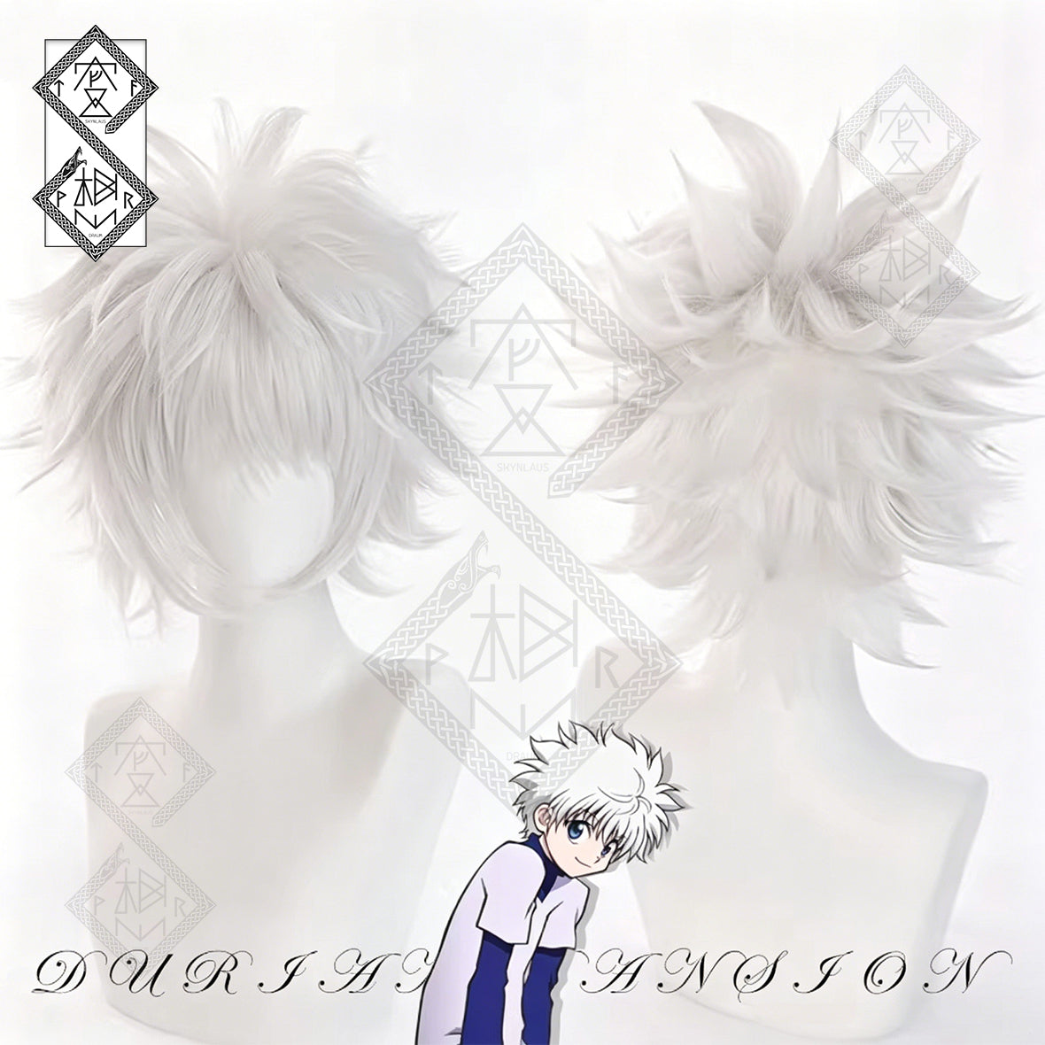 Hunter x Hunter Killua Zoldyck Cosplay Wig Silver Spiky Anime Wig Pre-Styled Heat Resistant Synthetic Hair