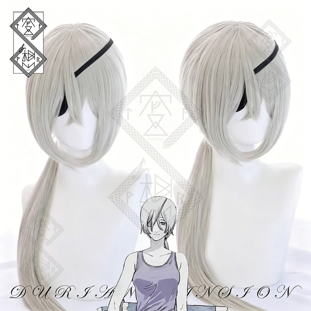 Chainsaw Man Quanxi Cosplay Wig Heat Resistant Synthetic Anime Wig Pre-Styled Realistic Costume Hair for Women Halloween Party
