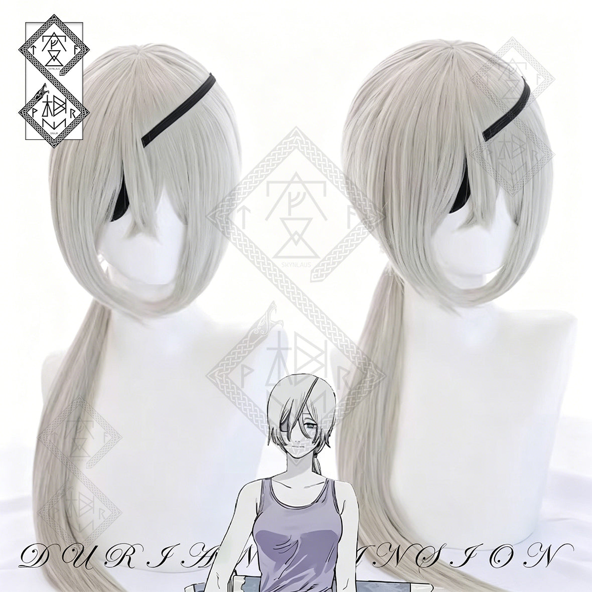 Chainsaw Man Quanxi Cosplay Wig Heat Resistant Synthetic Anime Wig Pre-Styled Realistic Costume Hair for Women Halloween Party