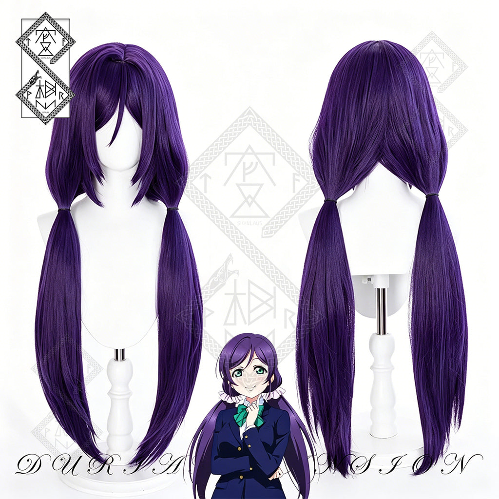 Love Live! Nozomi Tojo Cosplay Wig Heat Resistant Synthetic Anime Wig Long Purple Hair Pre-Styled Realistic Costume Wig