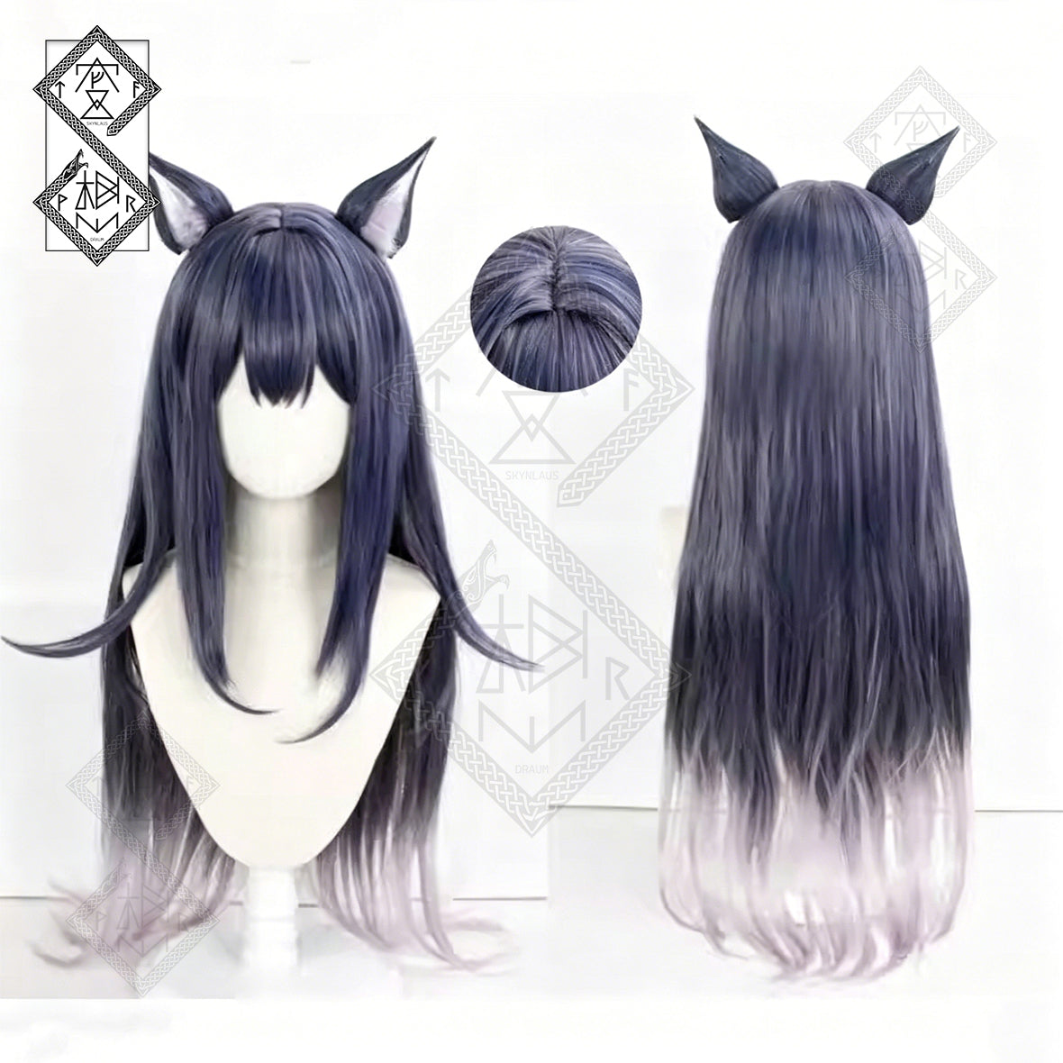 Arknights Silence Texas Cosplay Wig | Long Silver Gradient Hair Heat Resistant Synthetic Wig for Halloween Costume Anime Cosplay(Only the wig)