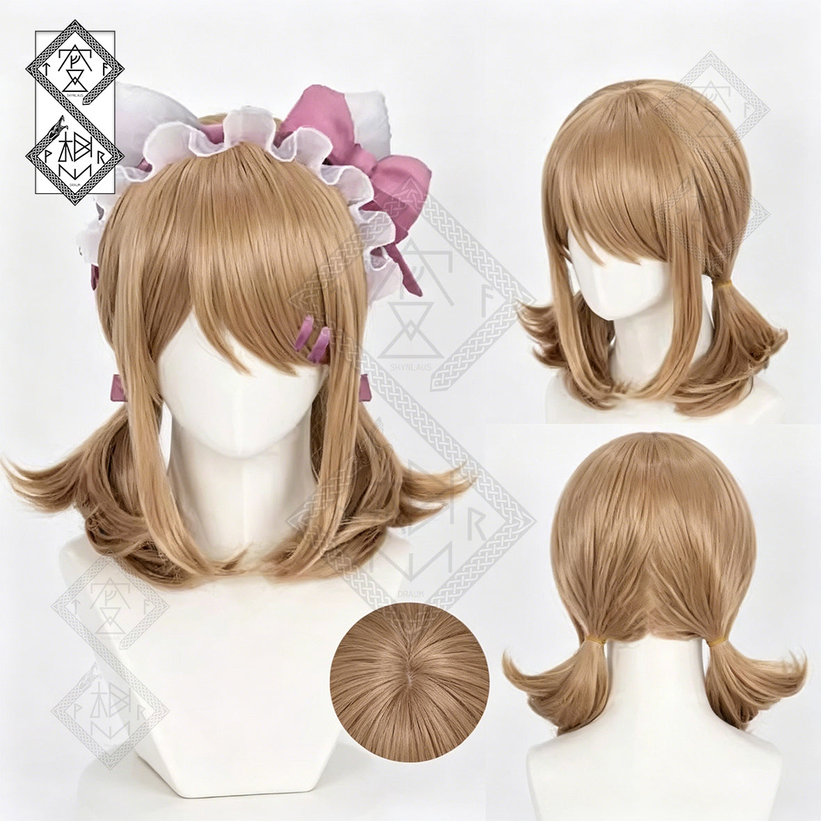 Identity V Gardener Emma Woods Sanrio Collaboration Cosplay Wig – Synthetic Heat Resistant Anime Costume Hair for Halloween & Comic Con
