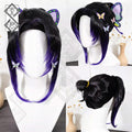 Demon Slayer Shinobu Kocho Cosplay Wig Gradient Purple Anime Costume Wig with Butterfly Hairpin for Halloween Comic Con