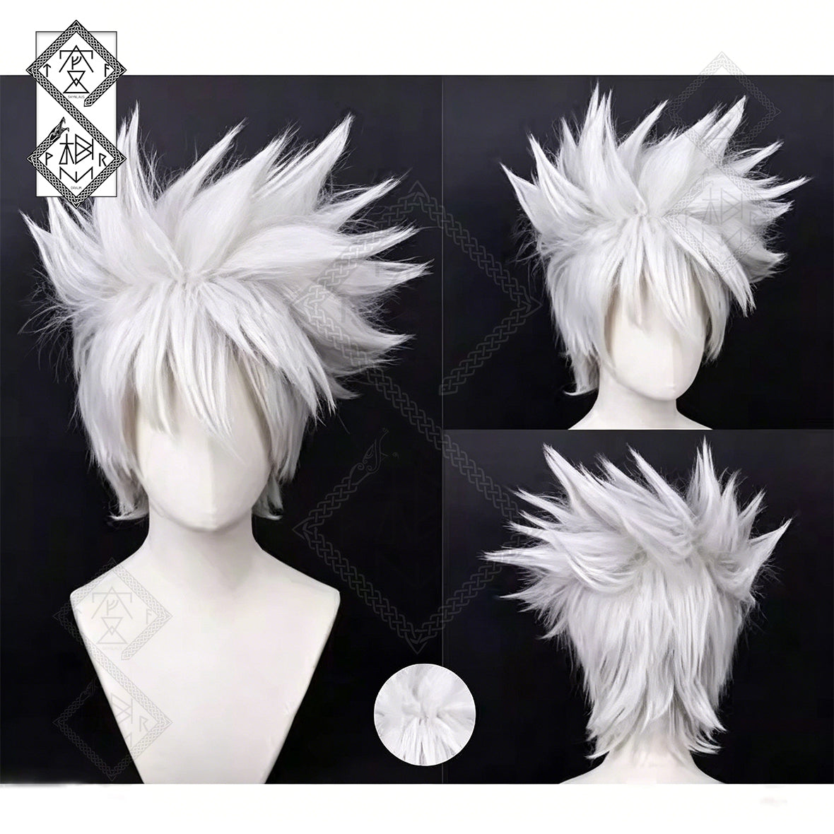 Kakashi Hatake Cosplay Wig Naruto Anime Silver Grey Wig Heat Resistant Synthetic Hair for Halloween Costume Party