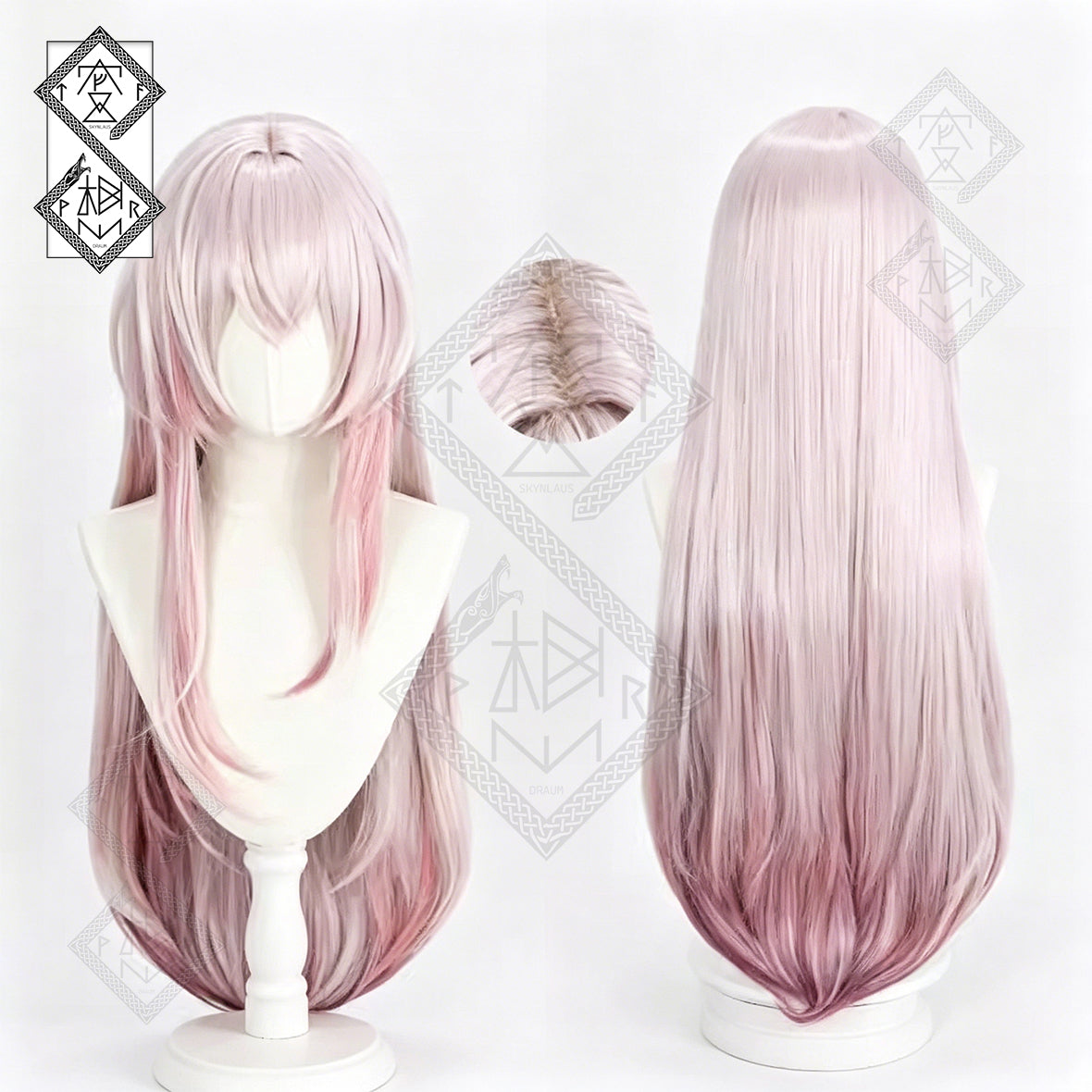 Arknights Theresa Cosplay Wig Gradient Color Anime Wig Heat Resistant Synthetic Hair for Halloween Costume Party