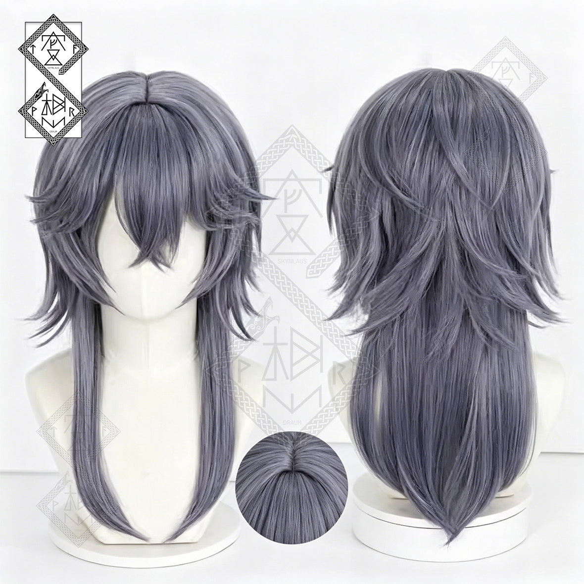 Arknights Logos Cosplay Wig – Lord of Fiends Character Synthetic Hair Wig Heat Resistant Anime Costume Wig