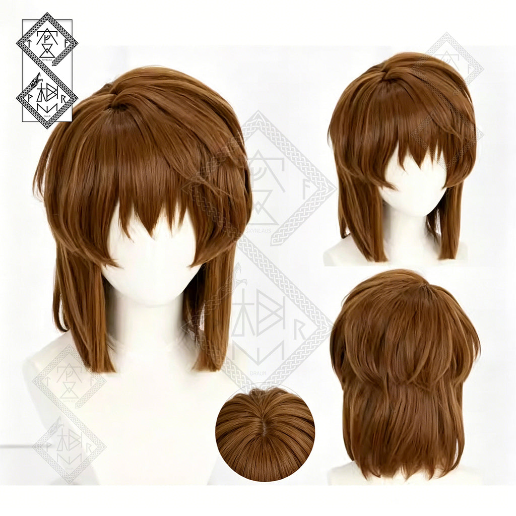 Haibara Ai Cosplay Wig – Shiho Miyano Short Brown Bob Anime Wig for Detective Conan Cosplay Costume Heat Resistant Synthetic Hair