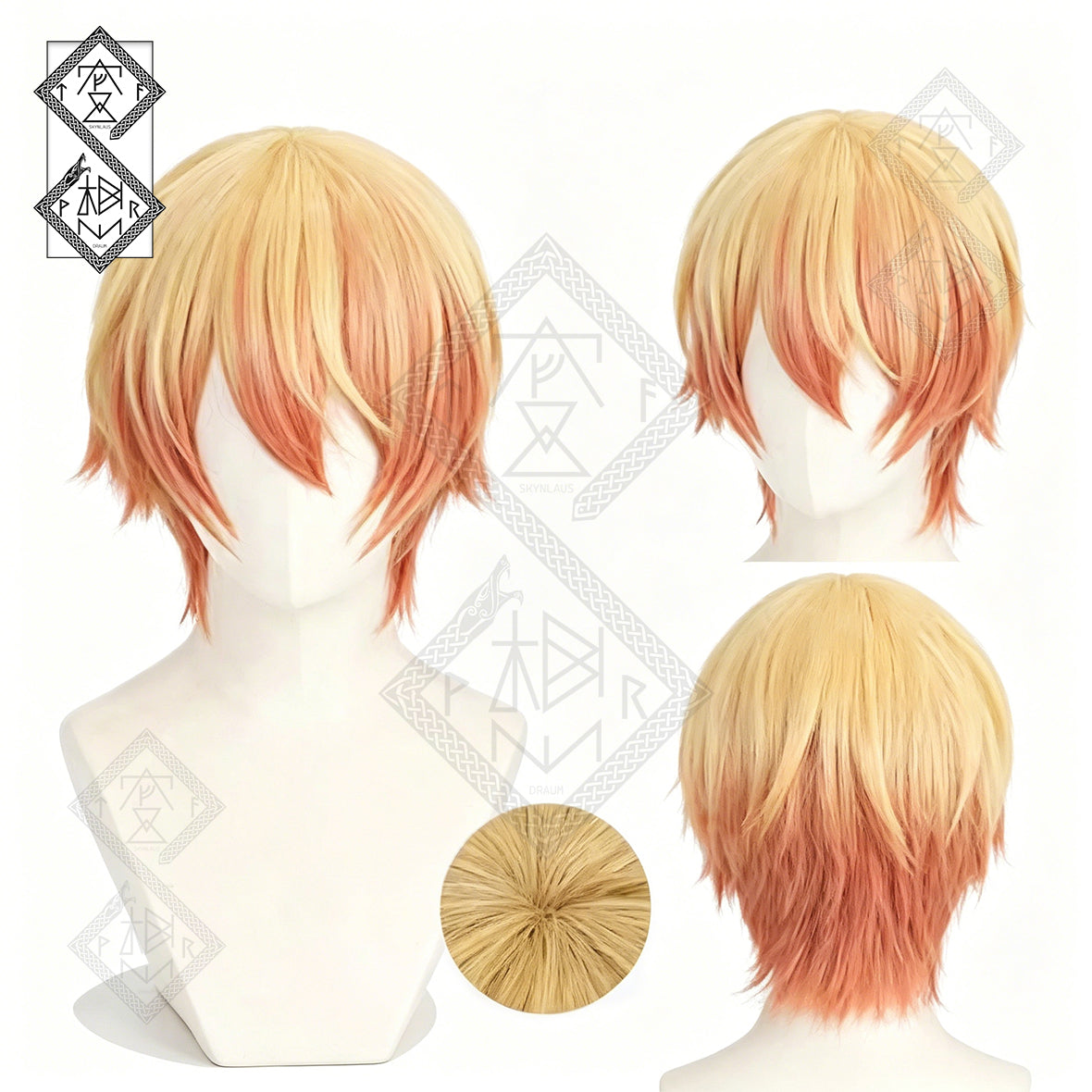 Tenma Tsukasa Cosplay Wig – Project Sekai Colorful Stage Synthetic Orange Wig for Halloween Anime Costume