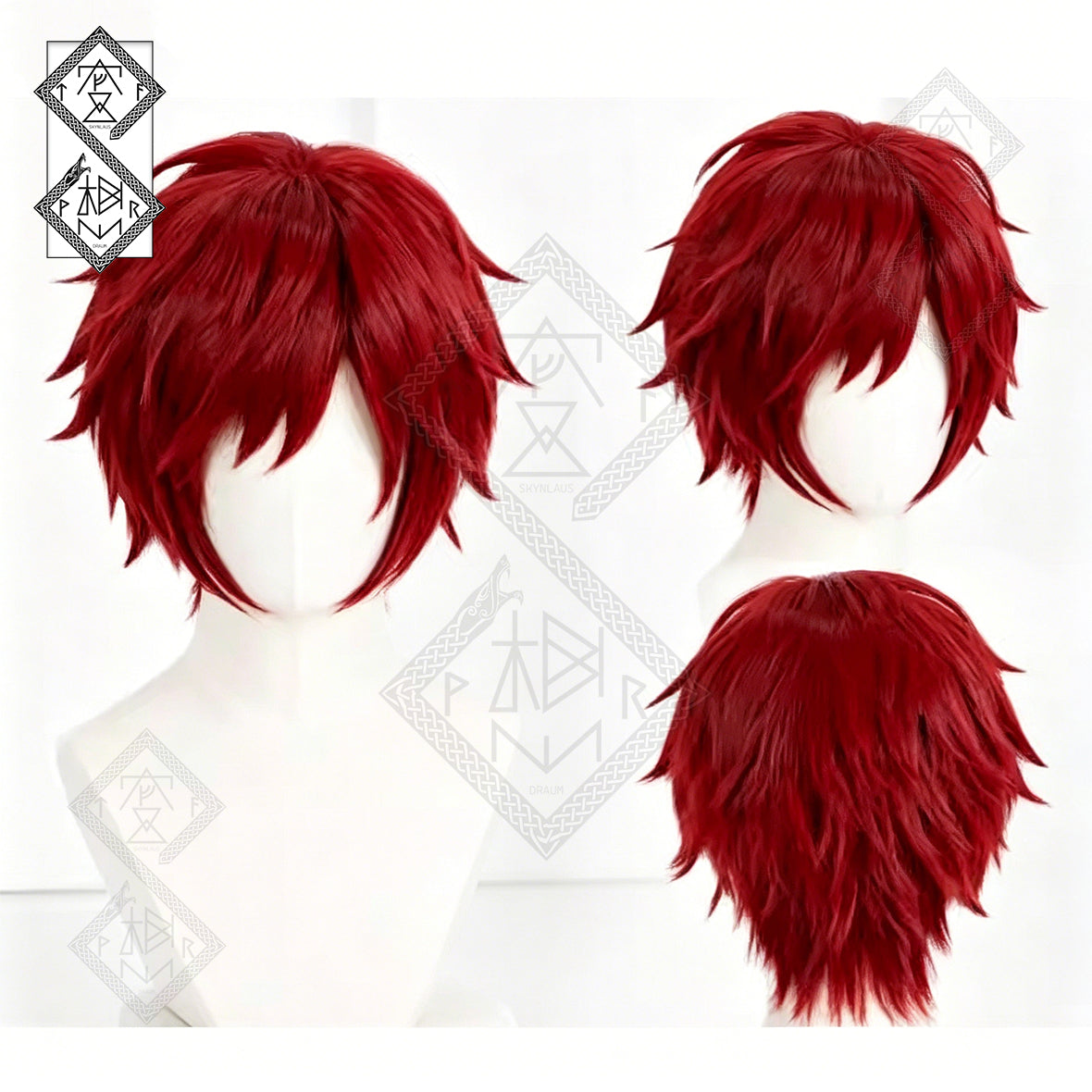 Gaara Cosplay Wig Inspired by Naruto – Short Red Anime Wig for Halloween Costume & Comic Con