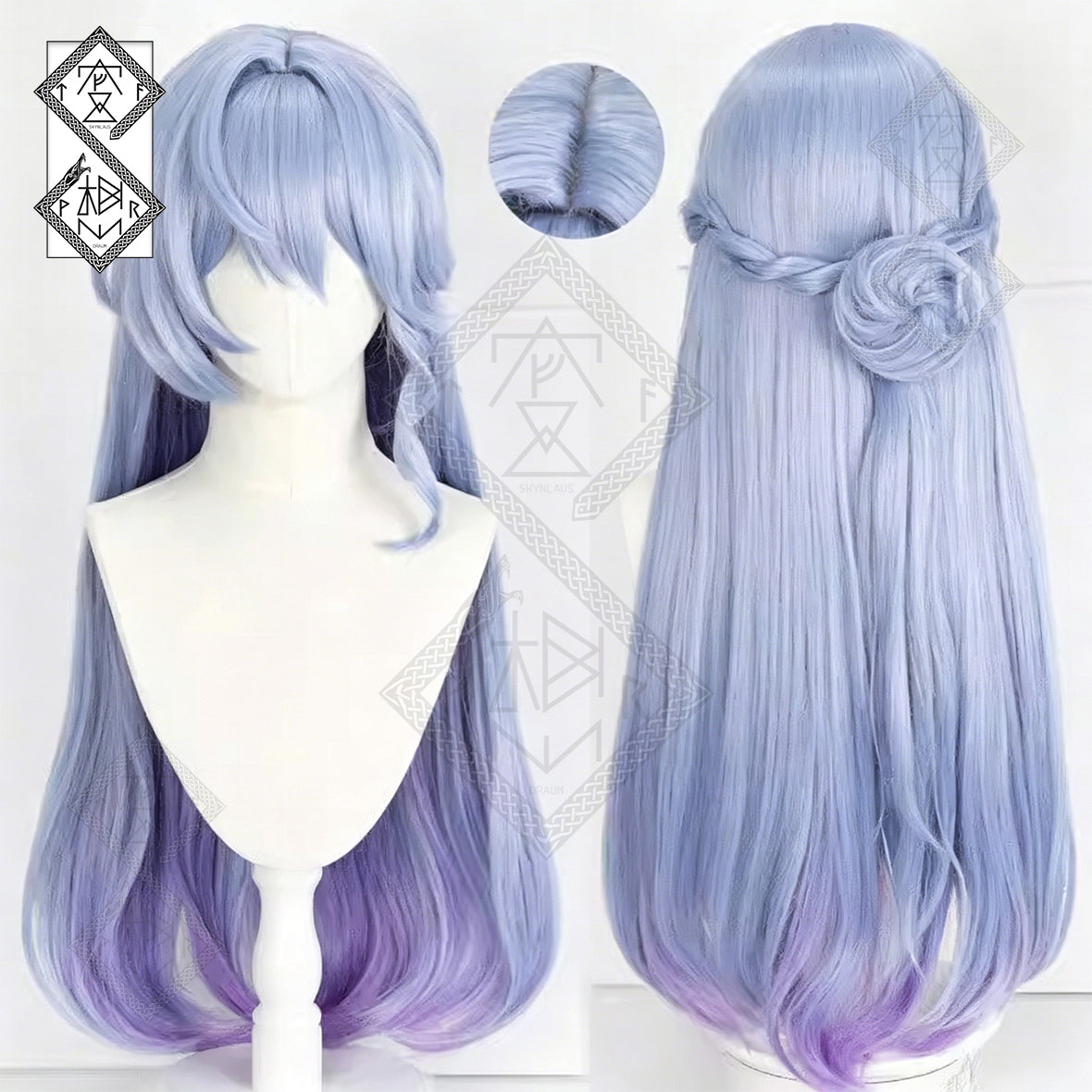 Honkai: Star Rail Robin Cosplay Wig – Long Blue Anime Wig with Bangs Heat Resistant Synthetic Hair for Halloween Costume & Role Play