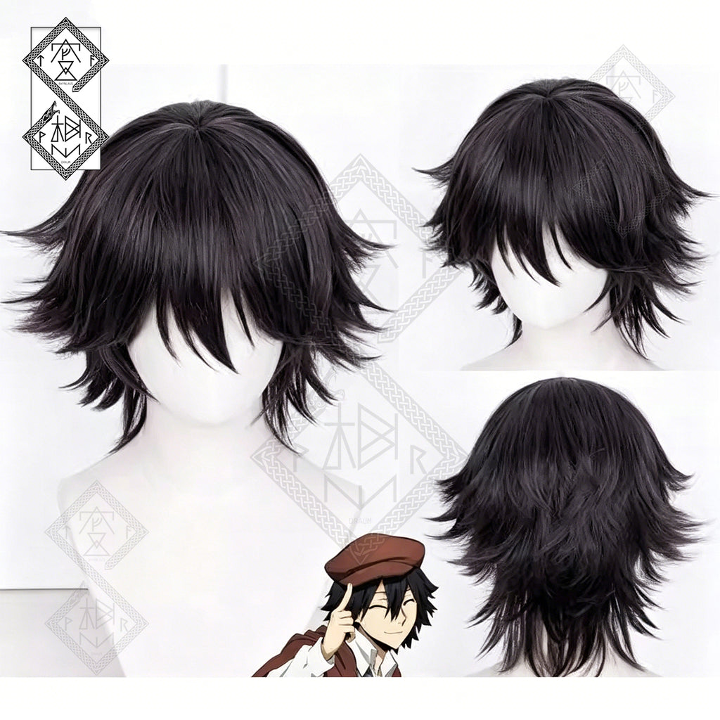 Edogawa Ranpo Cosplay Wig – Bungo Stray Dogs Anime Wig, Short Dark Green Hair, Heat Resistant Synthetic Wig for Halloween & Comic Con