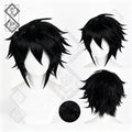 L Lawliet Cosplay Wig Death Note Messy Black Anime Wig Thickened Heat Resistant Synthetic Hair for Halloween Costume Party