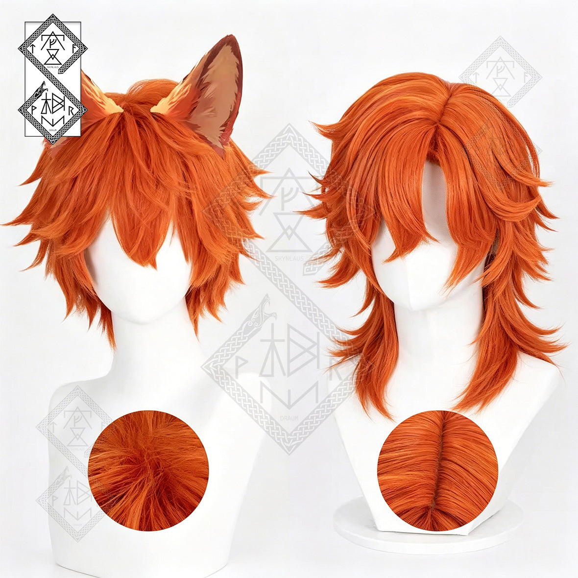 Nick Wilde Cosplay Wig Set – Zootopia 2 Inspired Fox Hair Wig with Ears & Wolf Tail Costume Accessories for Halloween & Comic Con(Ver.1 Short Style)