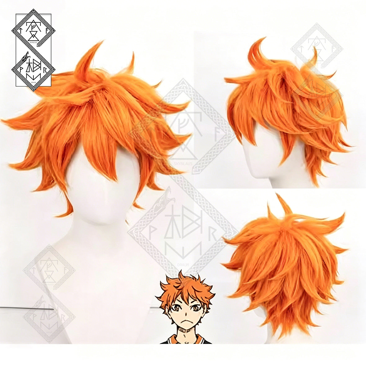 Haikyu!! Shoyo Hinata Cosplay Wig Orange Red Spiky Anime Wig Heat Resistant Synthetic Hair