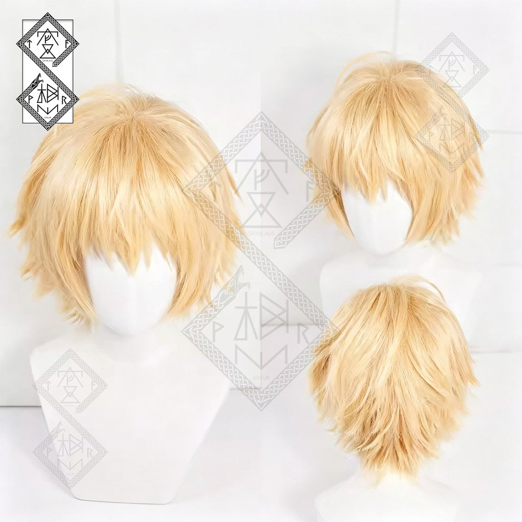 Chainsaw Man Denji Cosplay Wig Orange Blonde Anime Wig Heat Resistant Synthetic Hair